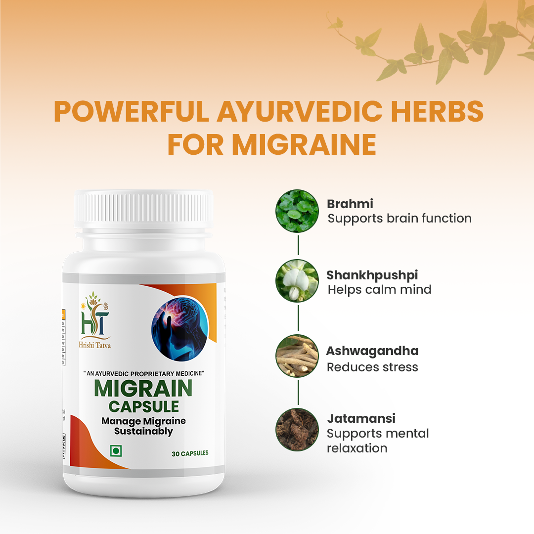 Hrishi Tatva Migraine Relief Capsules – 30