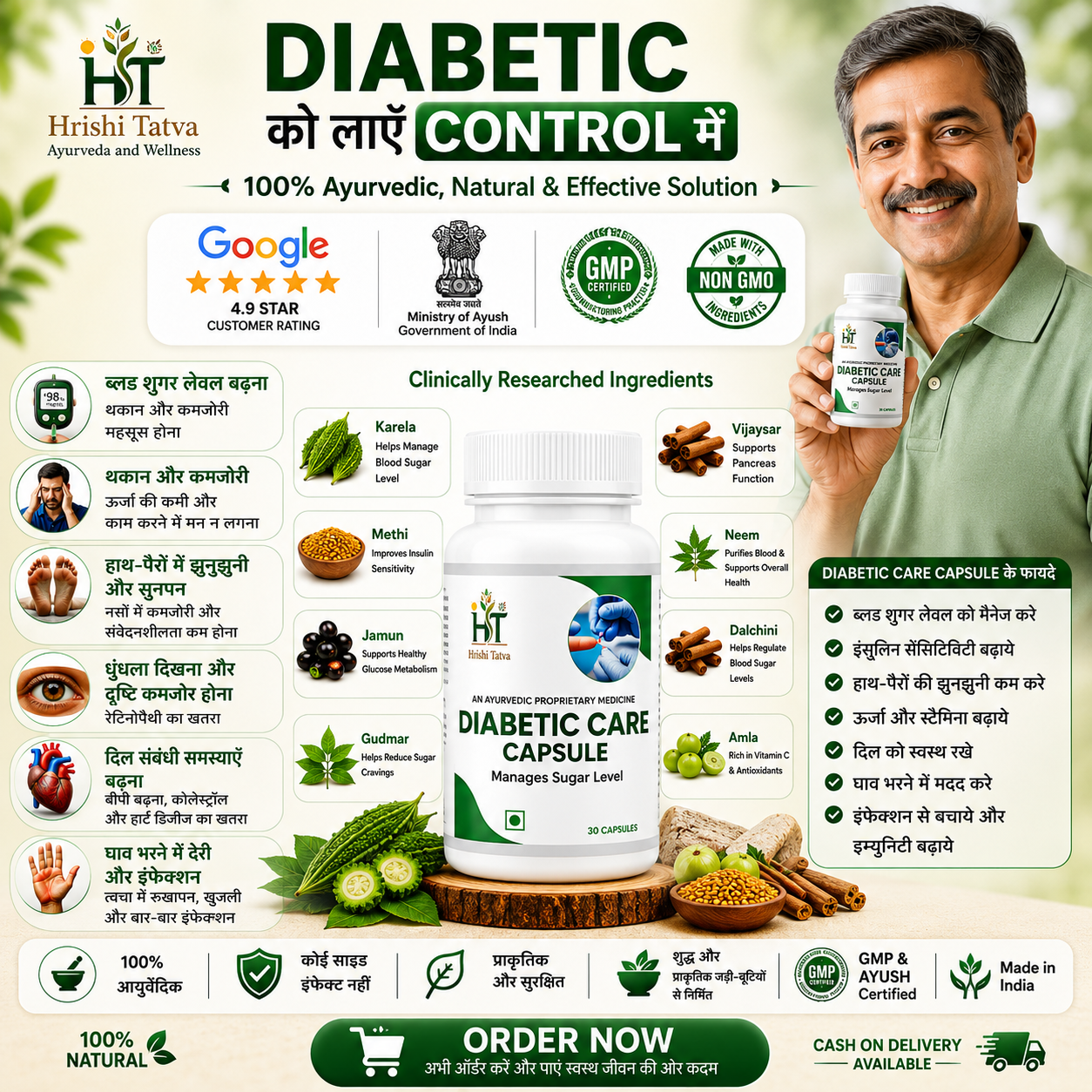 Hrishi Tatva Diabetes Combo – 1 Juice + 1 Capsule