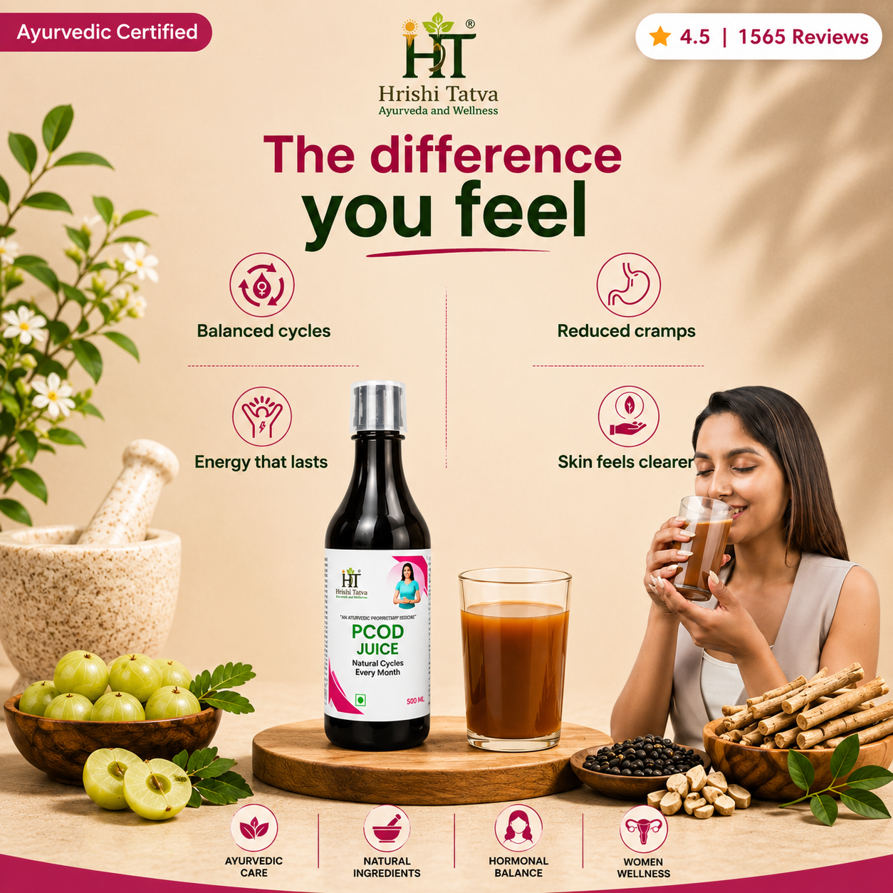 Hrishi Tatva PCOD Balance Juice – 500 ml